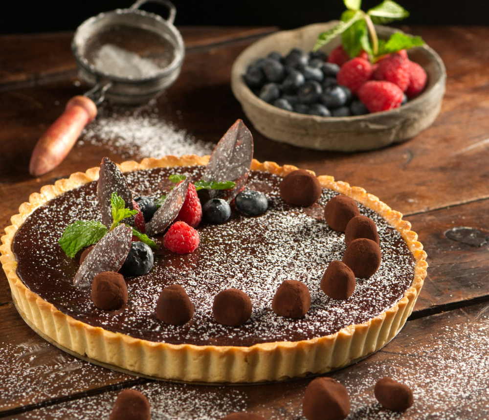 Dark Chocolate Tart with a Buttery Crust